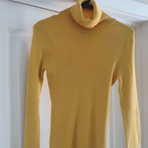 Yellow Ribbed Turtleneck